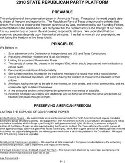 2010 STATE REPUBLICAN PARTY PLATFORM PREAMBLE