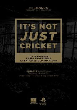 IT'S A PREMIUM ASHES EXPERIENCE AT EMIRATES OLD TRAFFORD - 2019 HOSPITALITY EMIRATES OLD TRAFFORD