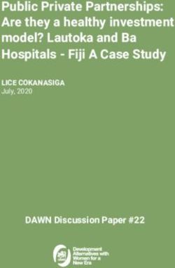 Public Private Partnerships: Are they a healthy investment model? Lautoka and Ba Hospitals - Fiji A Case Study - DAWN Discussion Paper #22