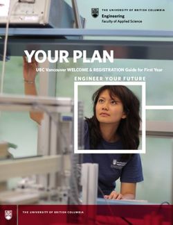 YOUR PLAN ENGINEER YOUR FUTURE - UBC Vancouver WELCOME & REGISTRATION Guide for First Year