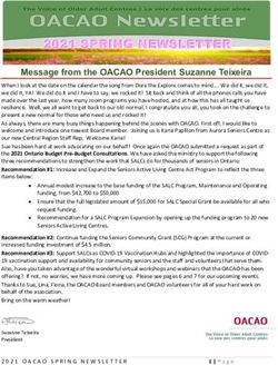 Message from the OACAO President Suzanne Teixeira