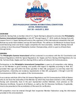 2019 PHILADELPHIA SUMMER INTERNATIONAL COMPETITION ASTON, PENNSYLVANIA JULY 30 - AUGUST 3, 2019