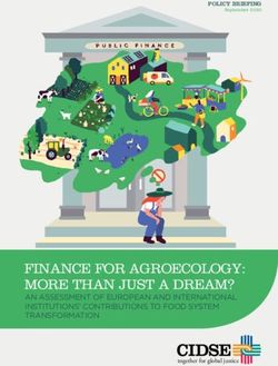 FINANCE FOR AGROECOLOGY: MORE THAN JUST A DREAM? - AN ASSESSMENT OF EUROPEAN AND INTERNATIONAL INSTITUTIONS' CONTRIBUTIONS TO FOOD SYSTEM ...