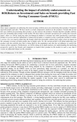 Understanding the impact of celebrity endorsements on ROI(Return on Investment) and Sales on brands providing Fast Moving Consumer Goods (FMCG) ...