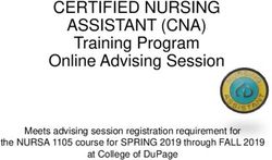 CERTIFIED NURSING ASSISTANT (CNA) - Training Program Online Advising Session Meets advising session registration requirement for the NURSA 1105 ...