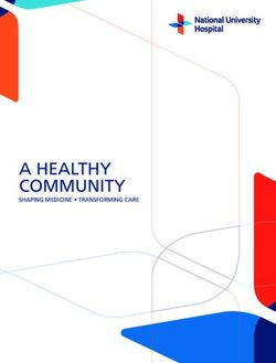 A HEALTHY COMMUNITY SHAPING MEDICINE TRANSFORMING CARE - National University Hospital