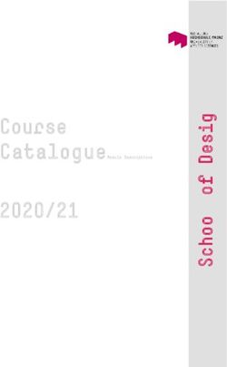 Course Catalogue Module Descriptions 2020/21