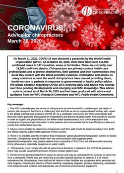 CORONAVIRUS: Advice for chiropractors March 26, 2020 - World Federation of Chiropractic
