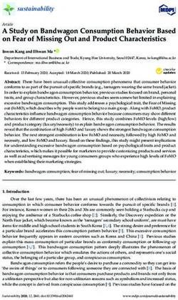 A Study on Bandwagon Consumption Behavior Based on Fear of Missing Out and Product Characteristics - MDPI