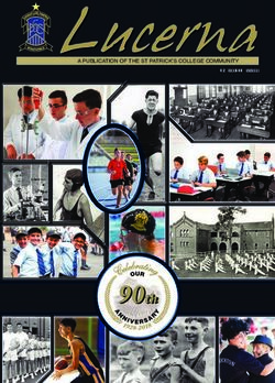 A PUBLICATION OF THE ST PATRICK'S COLLEGE COMMUNITY - VOL 23 ISSUE 1 2018