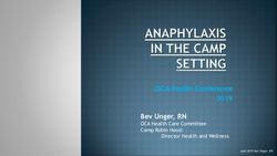 OCA Health Conference - 2019 Bev Unger, RN OCA Health Care Committee Camp Robin Hood