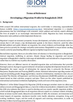 Terms of Reference Developing a Migration Profile for Bangladesh 2018