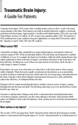 Traumatic Brain Injury: A Guide For Patients - VA Mental Health