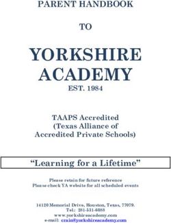YORKSHIRE ACADEMY PARENT HANDBOOK TO