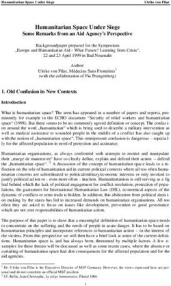 Humanitarian Space Under Siege Some Remarks from an Aid Agency's Perspective