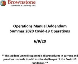 Operations Manual Addendum Summer 2020 Covid-19 Operations 6/9/20 - **This addendum will supersede all procedures in current and previous manuals ...