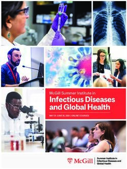 INFECTIOUS DISEASES AND GLOBAL HEALTH - MCGILL SUMMER INSTITUTE IN