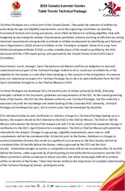 2019 Canada Summer Games Table Tennis Technical Package