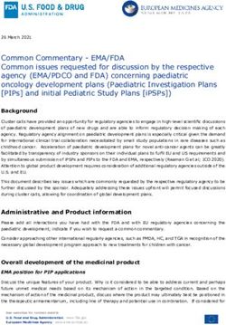 Common Commentary - EMA/FDA Common issues requested for discussion by the respective agency (EMA/PDCO and FDA) concerning paediatric oncology ...