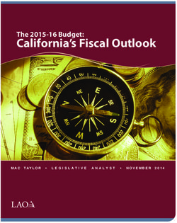 California's Fiscal Outlook - The 2015-16 Budget: MAC TAYLOR
