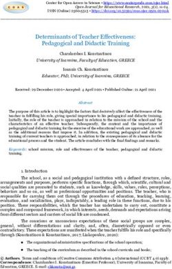 Determinants of Teacher Effectiveness: Pedagogical and Didactic Training - Center for Open ...