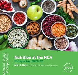 Nutrition at the NCA Prospectus 2021-22 MSc/PGDip in Nutrition Science and Practice - Northern College of Acupuncture