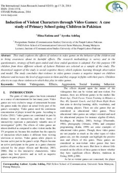 Induction of Violent Characters through Video Games: A case study of Primary School going Children in Pakistan