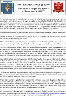 Stuart Bathurst Catholic High School Admission Arrangements for the academic year 2021/2022