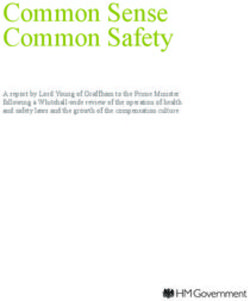 Common Sense Common Safety - A report by Lord Young of Graffham to the Prime Minister following a Whitehall wide review of the operation of health ...