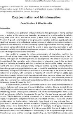 Data Journalism and Misinformation - Oscar Westlund & Alfred Hermida