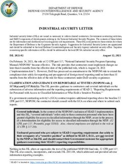 INDUSTRIAL SECURITY LETTER - Defense Counterintelligence And Security ...