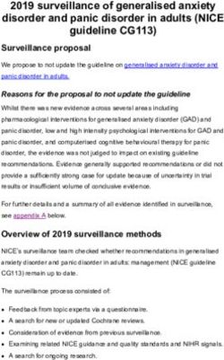 2019 surveillance of generalised anxiety disorder and panic disorder in adults (NICE guideline CG113)