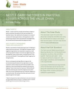NESTLÉ DAIRY FACTORIES IN PAKISTAN: LOSSES ACROSS THE VALUE CHAIN