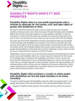 DISABILITY RIGHTS OHIO'S FY 2021 PRIORITIES