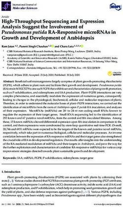 High-Throughput Sequencing and Expression Analysis Suggest the Involvement of Pseudomonas putida RA-Responsive microRNAs in Growth and Development ...