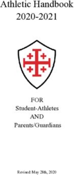 Athletic Handbook 2020-2021 - FOR AND Student-Athletes Parents/Guardians Revised: May 28th, 2020 - The Atonement Academy