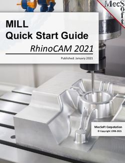 MILL QUICK START GUIDE - RHINOCAM 2021 - MECSOFT CORPORATION