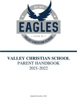 VALLEY CHRISTIAN SCHOOL - PARENT HANDBOOK 2021-2022
