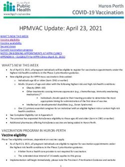HPMVAC Update: April 23, 2021 - Huron Perth Public Health