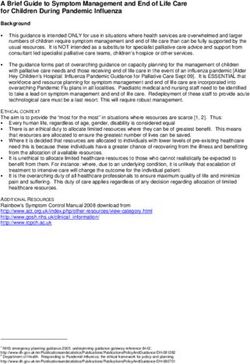 A Brief Guide to Symptom Management and End of Life Care for Children During Pandemic Influenza
