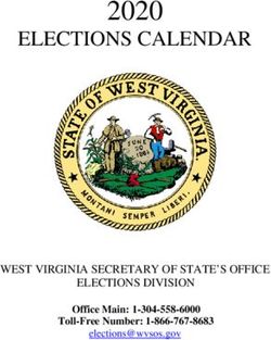2020 ELECTIONS CALENDAR - WEST VIRGINIA SECRETARY OF STATE'S OFFICE ELECTIONS DIVISION - WV Secretary of State