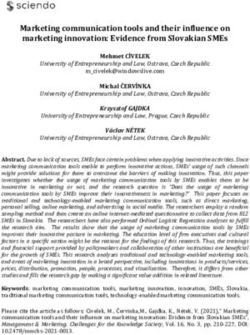 Marketing communication tools and their influence on marketing innovation: Evidence from Slovakian SMEs - Sciendo