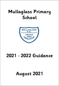 Mullaglass Primary School 2021 - 2022 Guidance August 2021