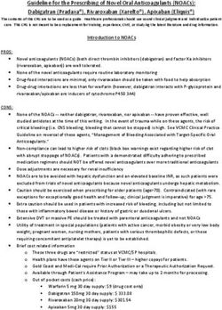 Guideline for the Prescribing of Novel Oral Anticoagulants (NOACs): Dabigatran (Pradaxa), Rivaroxaban (Xarelto), Apixaban (Eliquis)