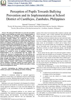 Perception of Pupils Towards Bullying Prevention and its Implementation at School District of Castillejos, Zambales, Philippines