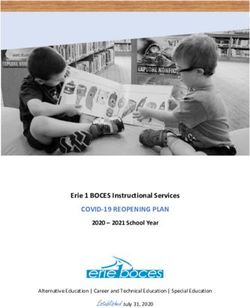 COVID-19 REOPENING PLAN - Erie 1 BOCES Instructional Services 2020 - 2021 School Year