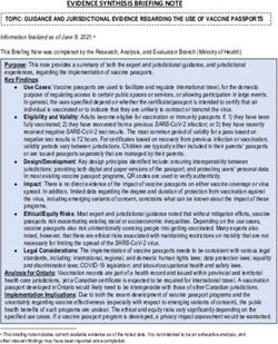 EVIDENCE SYNTHESIS BRIEFING NOTE