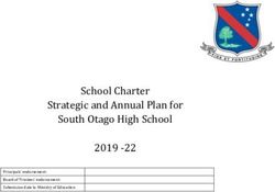 School Charter Strategic and Annual Plan for South Otago High School 2019 -22