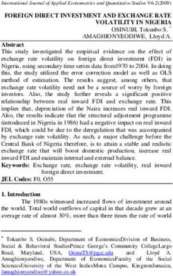 FOREIGN DIRECT INVESTMENT AND EXCHANGE RATE VOLATILITY IN NIGERIA