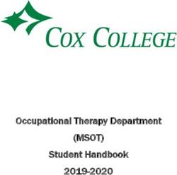 (MSOT) Occupational Therapy Department Student Handbook 2019-2020